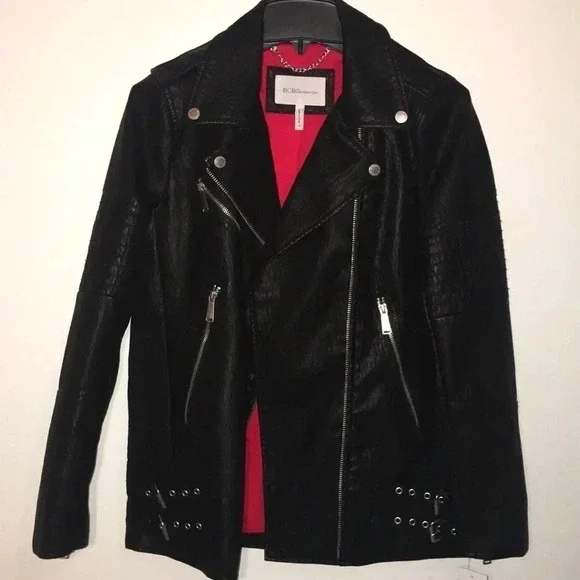BCBGeneration Faux Leather Moto Jacket Size XS